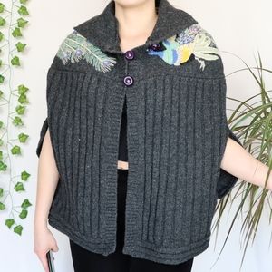 Hooded Knitted Poncho